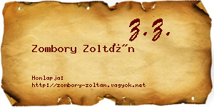 Zombory Zoltán névjegykártya