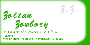 zoltan zombory business card